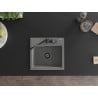 Mexen Milo 1-bowl granite sink with Carla kitchen tap, grey - 6505-71-670700-70-B