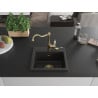 Mexen Milo granite sink 1-bowl with kitchen faucet Carla, black/gold metallic - 6505-75-670700-50
