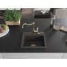 Mexen Milo 1-bowl granite sink with Carla kitchen tap, black speckled - 6505-76-670700-50