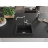 Mexen Milo granite kitchen sink 1-chamber with kitchen faucet Carla, black - 6505-77-670700-00