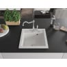 Mexen Vito granite sink 1-bowl with Carla kitchen mixer, white - 6503-20-670700-00