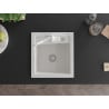 Mexen Vito granite sink 1-bowl with Carla kitchen tap, white - 6503-20-670700-20