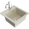 Mexen Vito granite single-bowl sink with kitchen faucet Carla, beige - 6503-69-670700-00