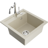 Mexen Vito single-bowl granite sink with Carla kitchen tap, beige - 6503-69-670700-00
