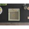 Mexen Vito granite kitchen sink 1-bowl with Carla kitchen faucet, beige - 6503-69-670700-50