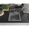 Mexen Vito granite sink 1-bowl with Carla kitchen faucet, gray - 6503-71-670700-00