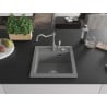 Mexen Vito granite kitchen sink with 1 basin and Carla kitchen faucet, gray - 6503-71-670700-71