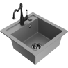 Mexen Vito single-bowl granite sink with kitchen faucet Carla, gray - 6503-71-670700-70-B