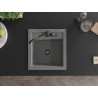 Mexen Vito granite kitchen sink single-bowl with Carla kitchen faucet, gray - 6503-71-670700-70-B