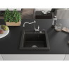 Mexen Vito 1-bowl granite sink with Carla kitchen faucet, black/gold metallic - 6503-75-670700-00