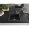 Mexen Vito 1-bowl granite sink with Carla kitchen faucet, black/gold metallic - 6503-75-670700-70