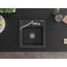 Mexen Vito granite kitchen sink 1-bowl with kitchen faucet Carla, black speckled - 6503-76-670700-00