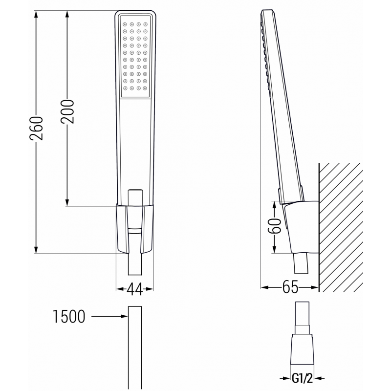 Mexen R-72 point shower set, chrome - 785725052-00