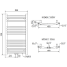 Mexen Ares bathroom radiator 900 x 500 mm, 372 W, White - W102-0900-500-00-20
