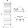 Mexen Ares bathroom radiator 1200 x 400 mm, 442 W, Black - W102-1200-400-00-70