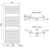 Mexen Ares bathroom radiator 1200 x 500 mm, 531 W, White - W102-1200-500-00-20