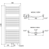 Mexen Ares bathroom radiator 1200 x 500 mm, 420 W, Gold - W102-1200-500-00-50
