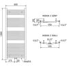 Mexen Ares bathroom radiator 1500 x 600 mm, 733 W, Black - W102-1500-600-00-70
