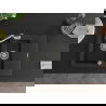 Mexen Gaspar 1.5-compartment granite sink with a drip tray and kitchen mixer tap Carla Black/Silver metallic - 6507-73-670700-00
