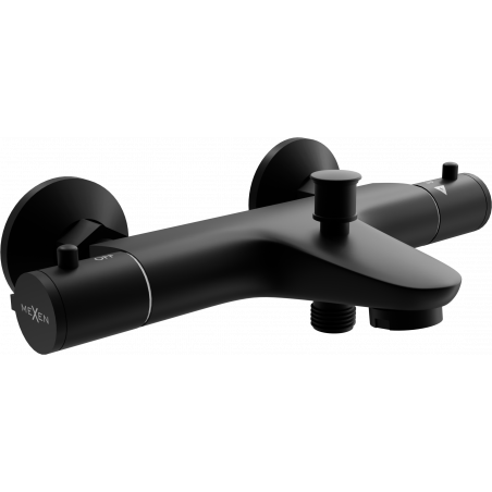 Mexen Nox thermostatic bathtub mixer tap, Black - 77350-70
