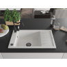 Mexen Elias granite kitchen sink, single bowl with drainer and kitchen faucet Carla, white - 6511-20-670700-70