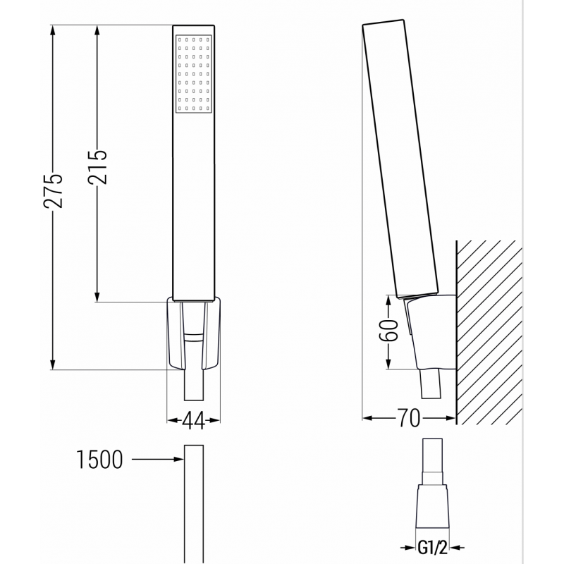 Mexen R-77 fixed shower set, chrome - 785775052-00