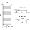 Mexen Mars bathroom radiator 900 x 400 mm, 309 W, White - W110-0900-400-00-20