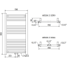 Mexen Mars bathroom radiator 900 x 500 mm, 370 W, White - W110-0900-500-00-20