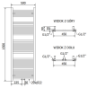 Mexen Mars bathroom radiator 1500 x 500 mm, 626 W, Black - W110-1500-500-00-70