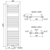 Mexen Mars bathroom radiator 1200 x 400 mm, 439 W, White - W110-1200-400-00-20