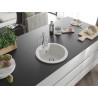 Mexen Diego 1-bowl granite sink with Carla kitchen faucet, white - 6512-20-670700-00