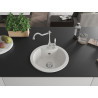 Mexen Diego 1-bowl granite sink with Carla kitchen faucet, white - 6512-20-670700-00