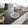 Mexen Diego 1-bowl Granite Sink with Carla Kitchen Tap, White - 6512-20-670700-20