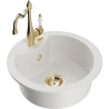 Mexen Diego granite kitchen sink 1-bowl with Carla faucet, white - 6512-20-670700-50