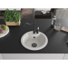 Mexen Diego single-bowl granite sink with Carla kitchen faucet, white - 6512-20-670700-70