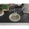 Mexen Diego 1-bowl granite sink with Carla kitchen faucet, beige - 6512-69-670700-00