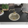 Mexen Diego 1-Bowl Granite Sink with Kitchen Faucet Carla, Beige - 6512-69-670700-50