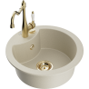 Mexen Diego 1-Bowl Granite Sink with Kitchen Faucet Carla, Beige - 6512-69-670700-50