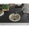 Mexen Diego granite sink 1-bowl with kitchen faucet Carla, beige - 6512-69-670700-70