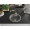 Mexen Diego granite kitchen sink 1-compartment with Carla kitchen faucet, gray - 6512-71-670700-50
