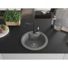 Mexen Diego granite kitchen sink 1-bowl with Carla kitchen tap, grey - 6512-71-670700-70