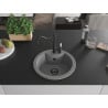 Mexen Diego 1-bowl granite sink with kitchen faucet Carla, gray - 6512-71-670700-70-B