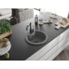 Mexen Diego single-bowl granite sink with Carla kitchen tap, grey - 6512-71-670700-70-B