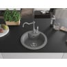 Mexen Diego granite kitchen sink 1-bowl with Carla kitchen faucet, gray - 6512-71-670700-71