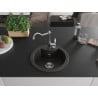 Mexen Diego 1-bowl granite sink with Carla kitchen tap, black/gold metallic - 6512-75-670700-00