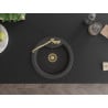Mexen Diego granit sink 1-bowl with kitchen faucet Carla, black speckled - 6512-76-670700-50