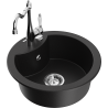 Mexen Diego 1-bowl granite sink with Carla kitchen tap, black - 6512-77-670700-00