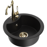 Mexen Diego 1-bowl granite sink with kitchen faucet Carla, black - 6512-77-670700-50