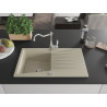 Mexen Cesar granite sink 1-bowl with drainer and kitchen faucet Carla, beige - 6514-69-670700-00