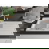 Mexen Andres 1.5-compartment granite sink with a drip tray and kitchen mixer tap Carla, White - 6515-20-670700-00